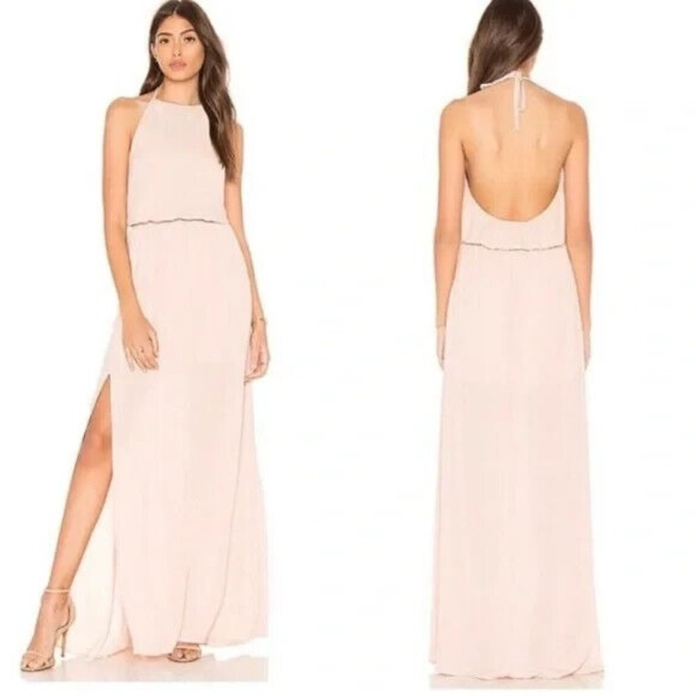 Show Me Your Mumu Womens Heather Halter Dress Dusty Blush Size Medium